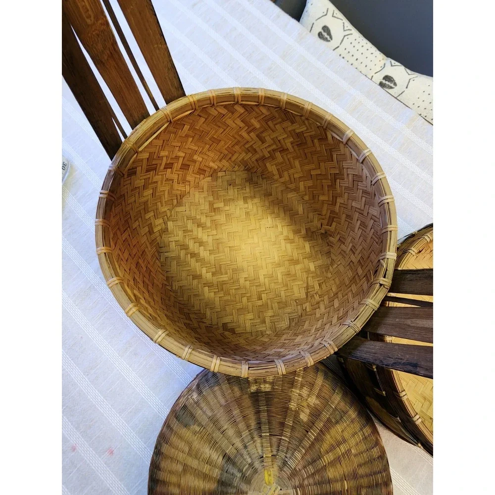 Antique Chinese Wedding Basket Hand Painted